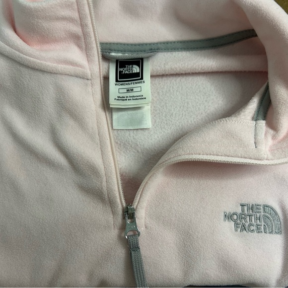 The North Face TNF Light Pink 1/4 Zip Pullover Fleece Jacket Size M - Picture 2 of 7